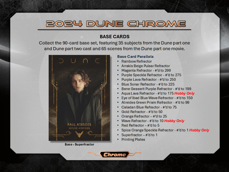 Dune Chrome Trading Cards Topps 2025 Hobby Box (10/15/2025)