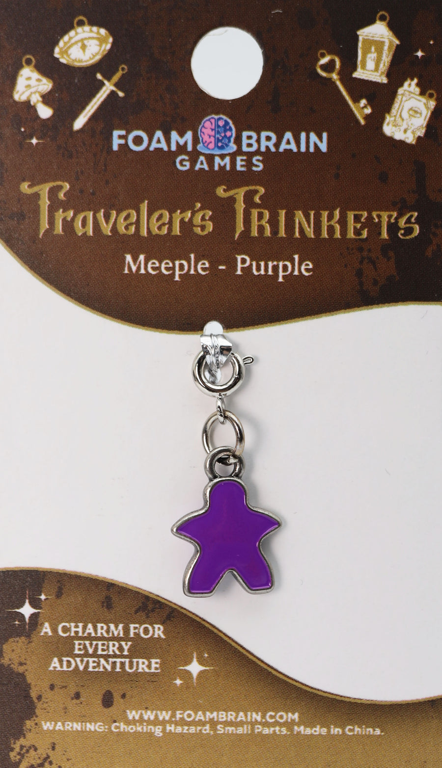 Traveler's Trinkets: Meeple Charm - Purple - Golden Apple Comics