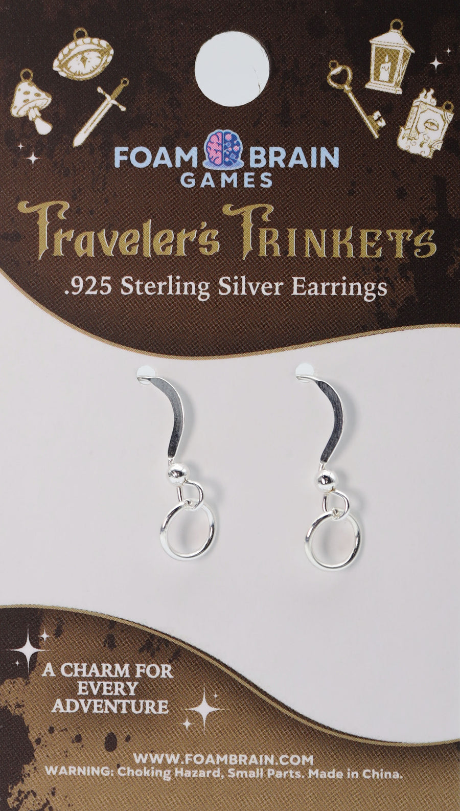 Foam Brain Games: Traveler's Trinkets - Sterling Silver Earrings - Golden Apple Comics