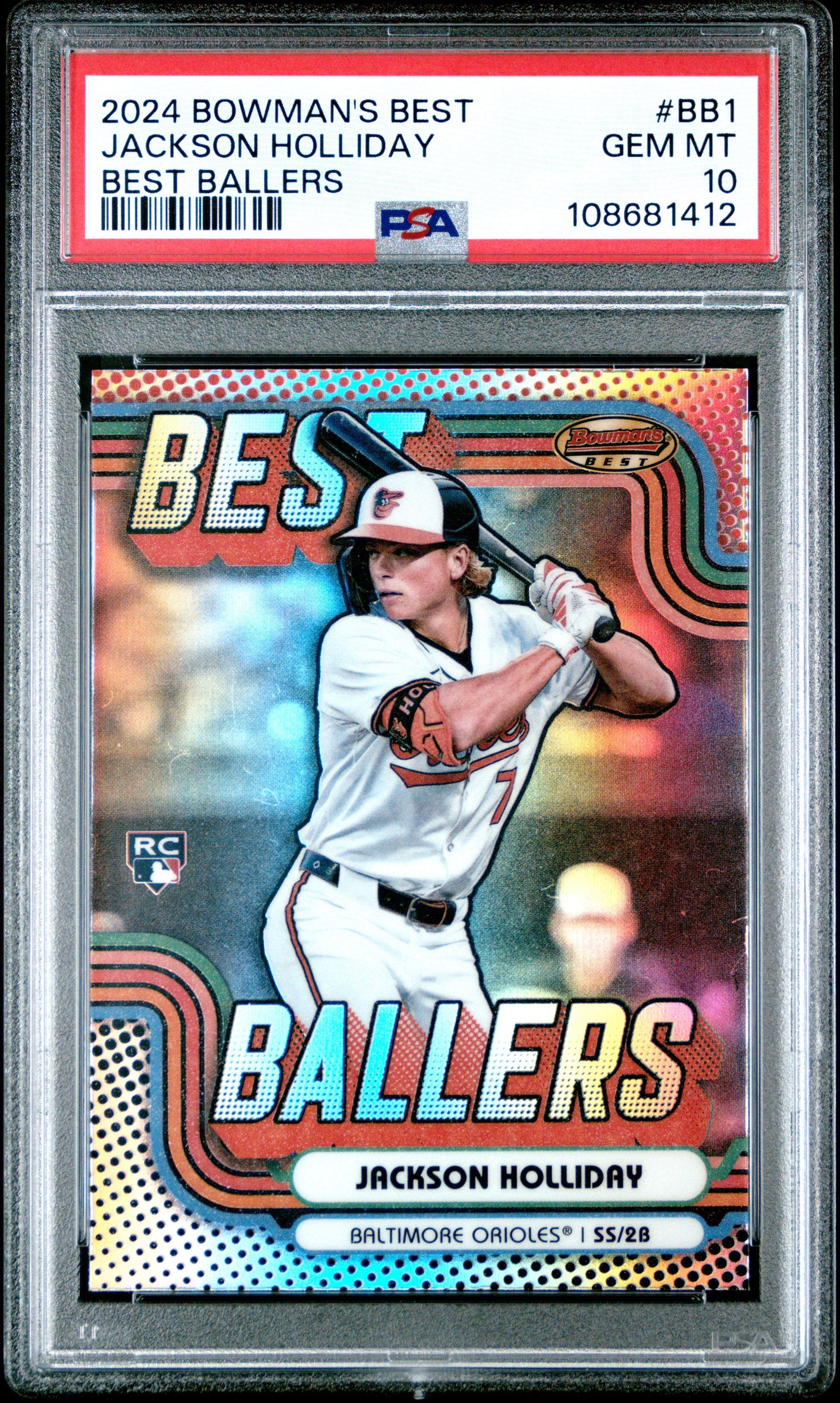 Graded 2024 Topps Bowmans Best Jackson Holliday #BB1 Best Ballers Rookie RC Baseball Card PSA 10 Gem Mint - Golden Apple Comics