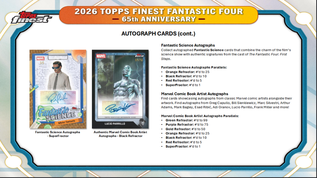 Fantastic Four Trading Cards Topps Finest 2026 Hobby Box (05/06/2026) - Golden Apple Comics