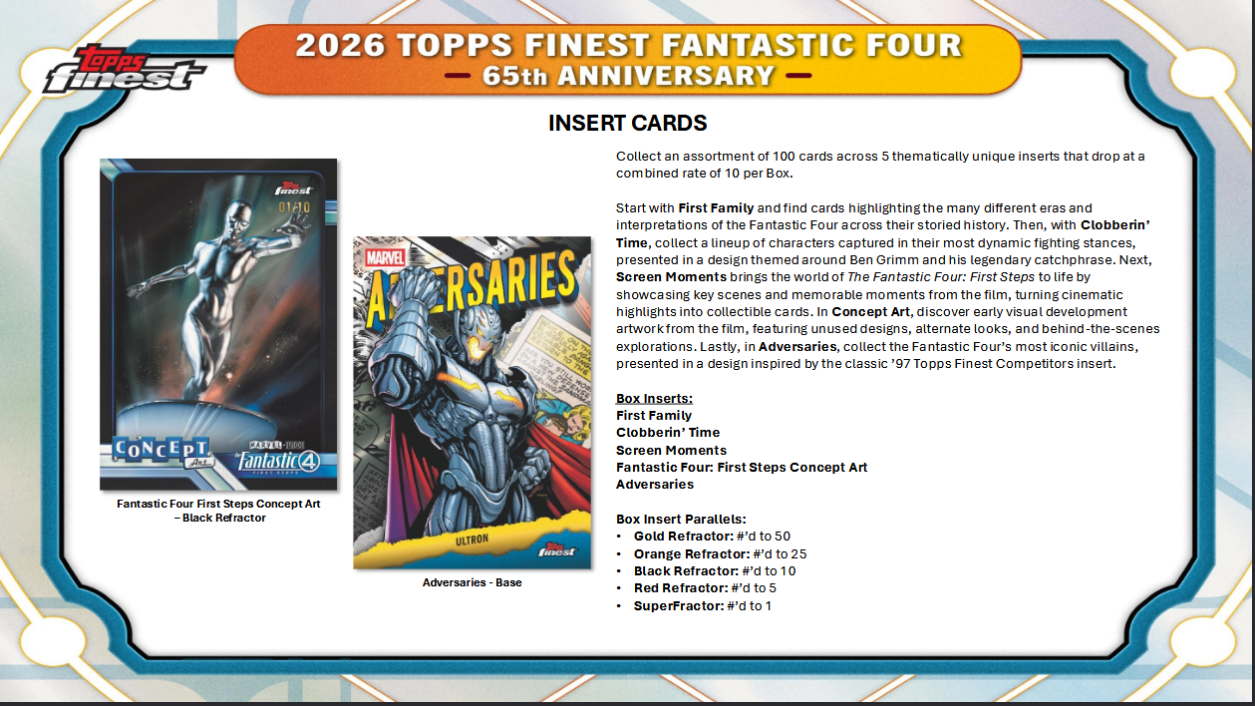 Fantastic Four Trading Cards Topps Finest 2026 Hobby Box (05/06/2026) - Golden Apple Comics