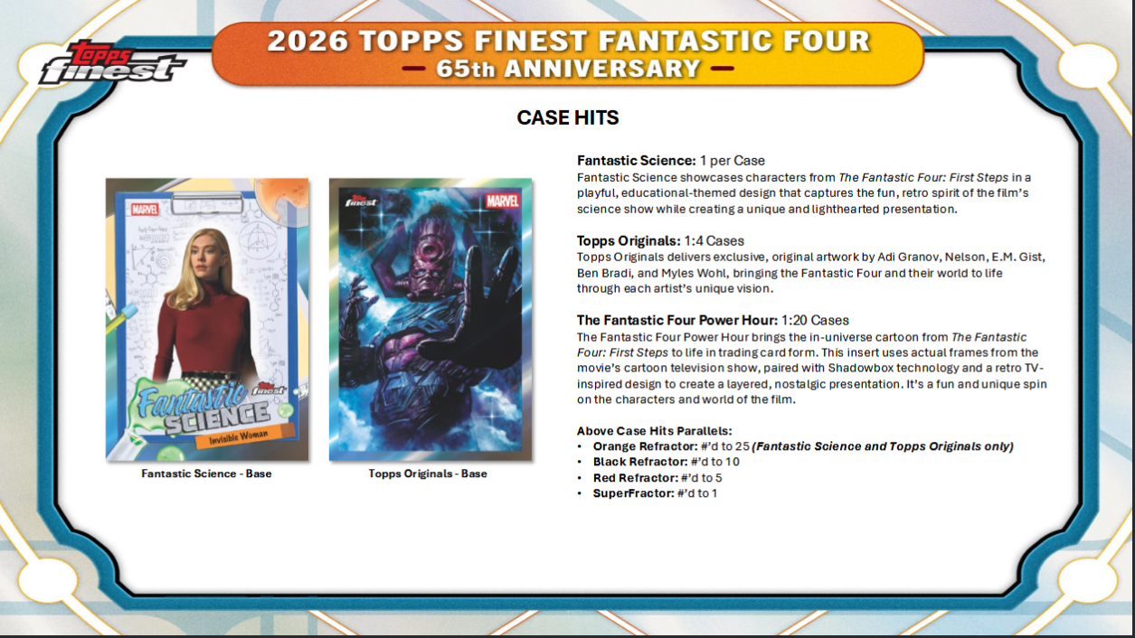 Fantastic Four Trading Cards Topps Finest 2026 Hobby Box (05/06/2026) - Golden Apple Comics