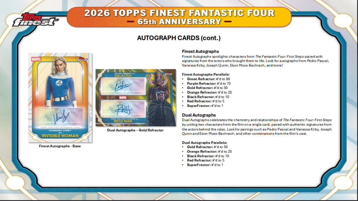 Fantastic Four Trading Cards Topps Finest 2026 Hobby Box (05/06/2026) - Golden Apple Comics