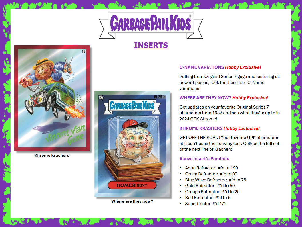 Garbage Pail Kids 2024 Topps Chrome 7 Hobby Breaker Box 24 Packs (02/19/2025)