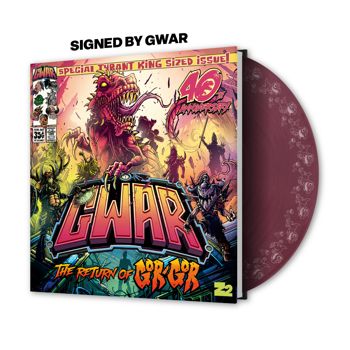 GWAR: 'The Return of Gor Gor' Signed Platinum Edition Comic Book + Vinyl LP (Limited Edition Fruit Punch)