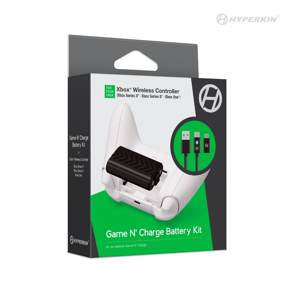 Game N' Charge Battery Kit (Black) Compatible With Xbox Series X® / Xbox Series S®/ Xbox One