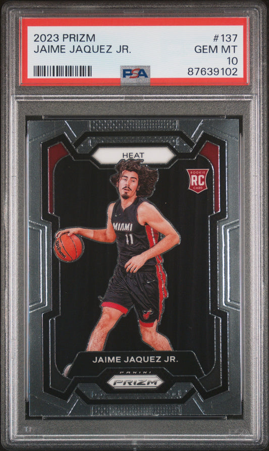 Graded 2023 Panini Prizm Jaime Jaquez Jr #137 Rookie RC Basketball Card PSA 10 Gem Mint