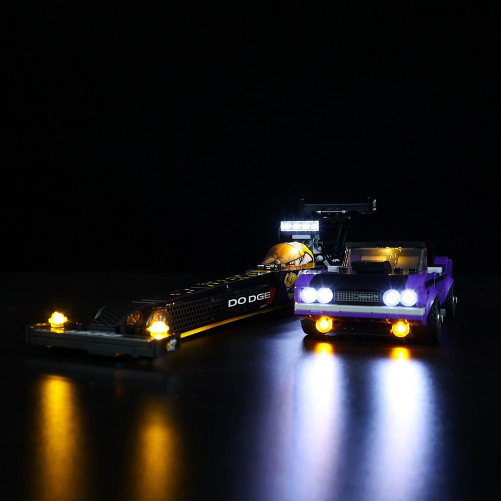 LEGO Mopar Dodge SRT Top Fuel Dragster and 1970 Dodge Challenger T/A #76904 Light Kit