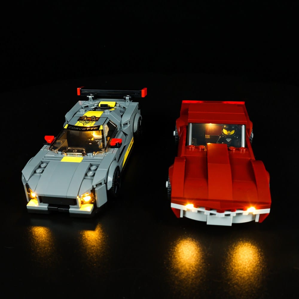 LEGO Chevrolet Corvette C8.R Race Car and 1968 Chevrolet Corvette #76903 Light Kit