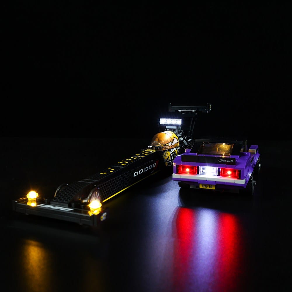 LEGO Mopar Dodge SRT Top Fuel Dragster and 1970 Dodge Challenger T/A #76904 Light Kit