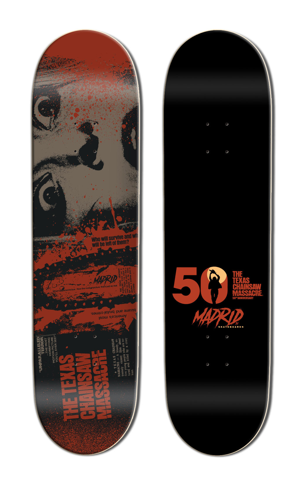 MADRID x TEXAS CHAINSAW MASSACRE HARDESTY STREET SHAPE SKATEBOARD DECK