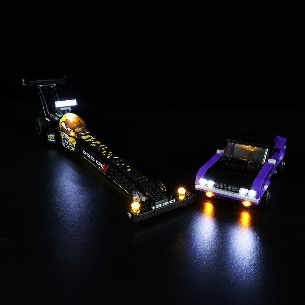 LEGO Mopar Dodge SRT Top Fuel Dragster and 1970 Dodge Challenger T/A #76904 Light Kit