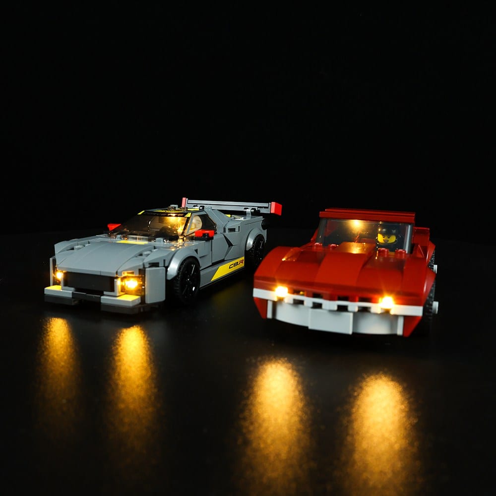 LEGO Chevrolet Corvette C8.R Race Car and 1968 Chevrolet Corvette #76903 Light Kit