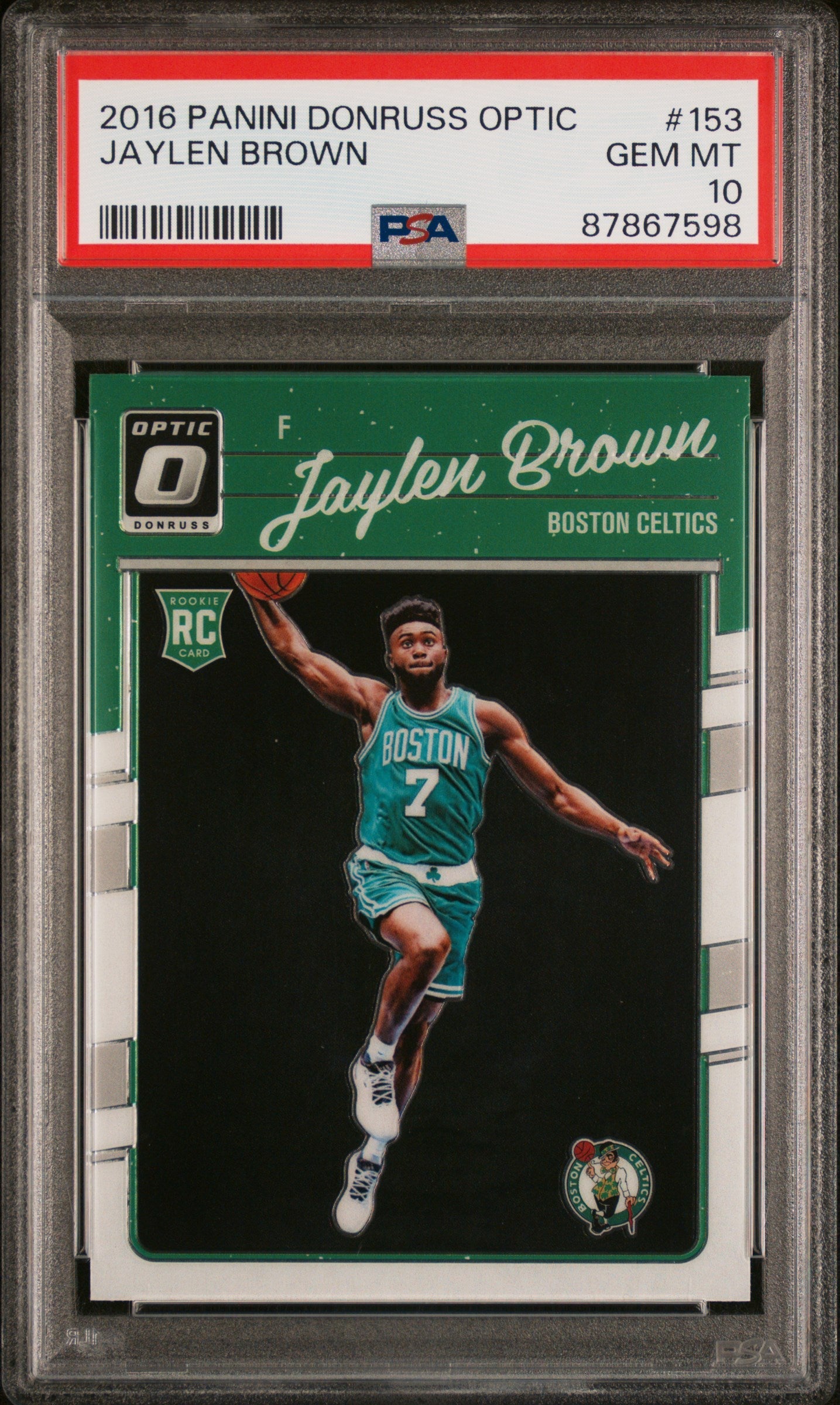 Graded 2016 Panini Donruss Optic Jaylen Brown #153 Rookie RC Basketball Card PSA 10 Gem Mint