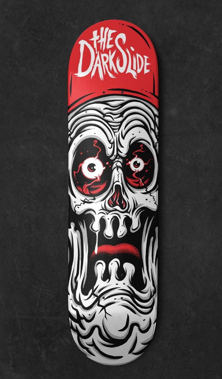 The Dark Slide "Ghoul Skull" Skateboard Deck by Tim Baron Art