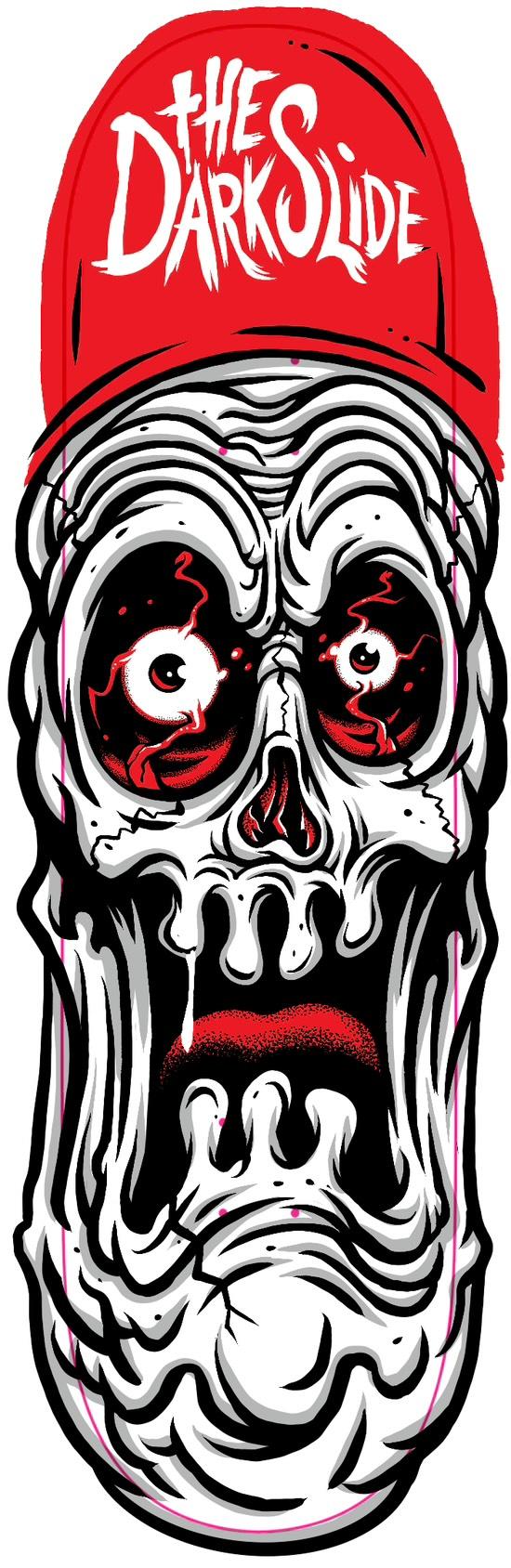 The Dark Slide "Ghoul Skull" Skateboard Deck by Tim Baron Art