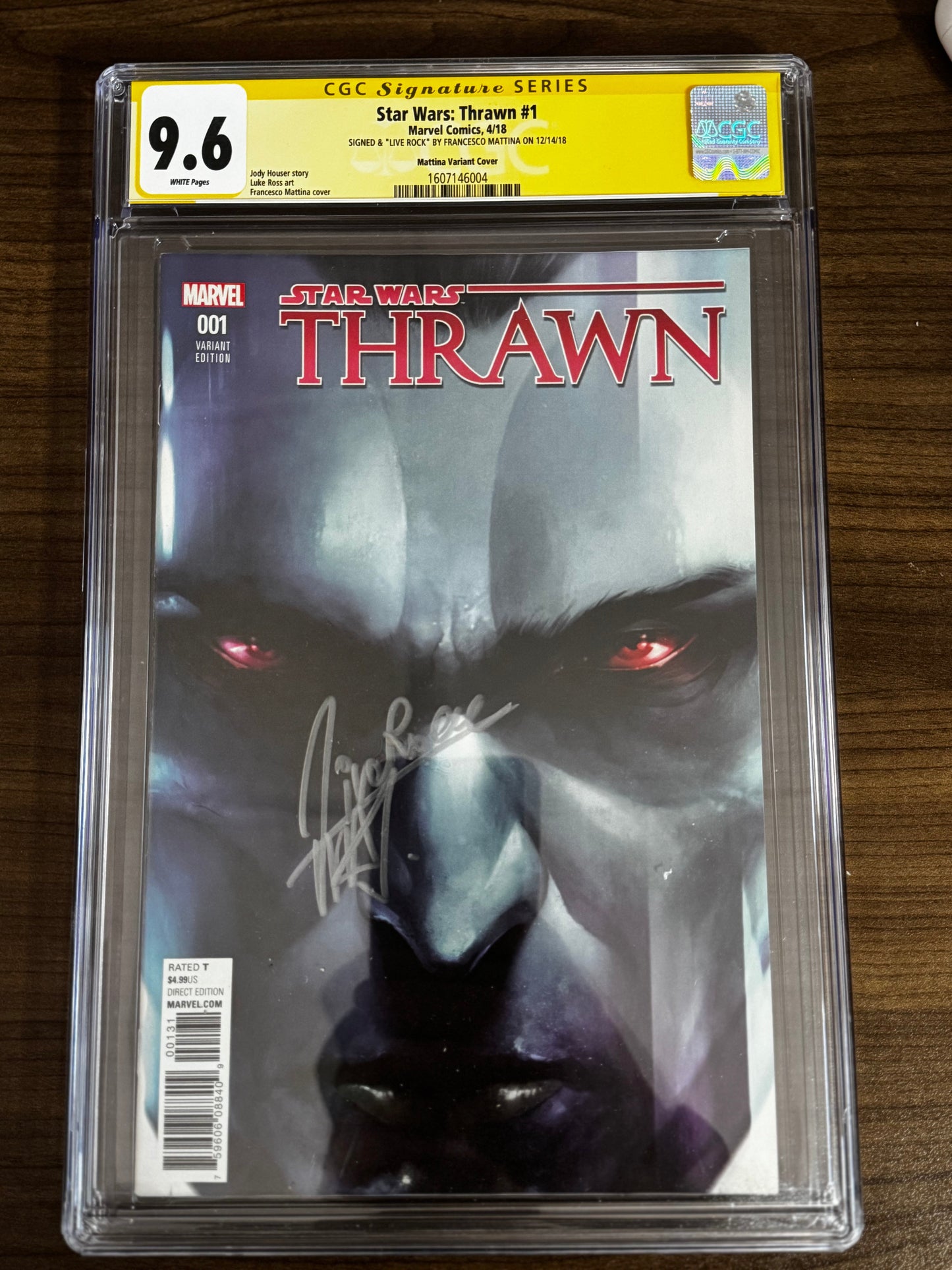 STAR WARS THRAWN #1 SIGNED BY FRANCESCO MATTINA 1:50 VAR CGC 9.6 SS YELLOW LABEL [IN STOCK]