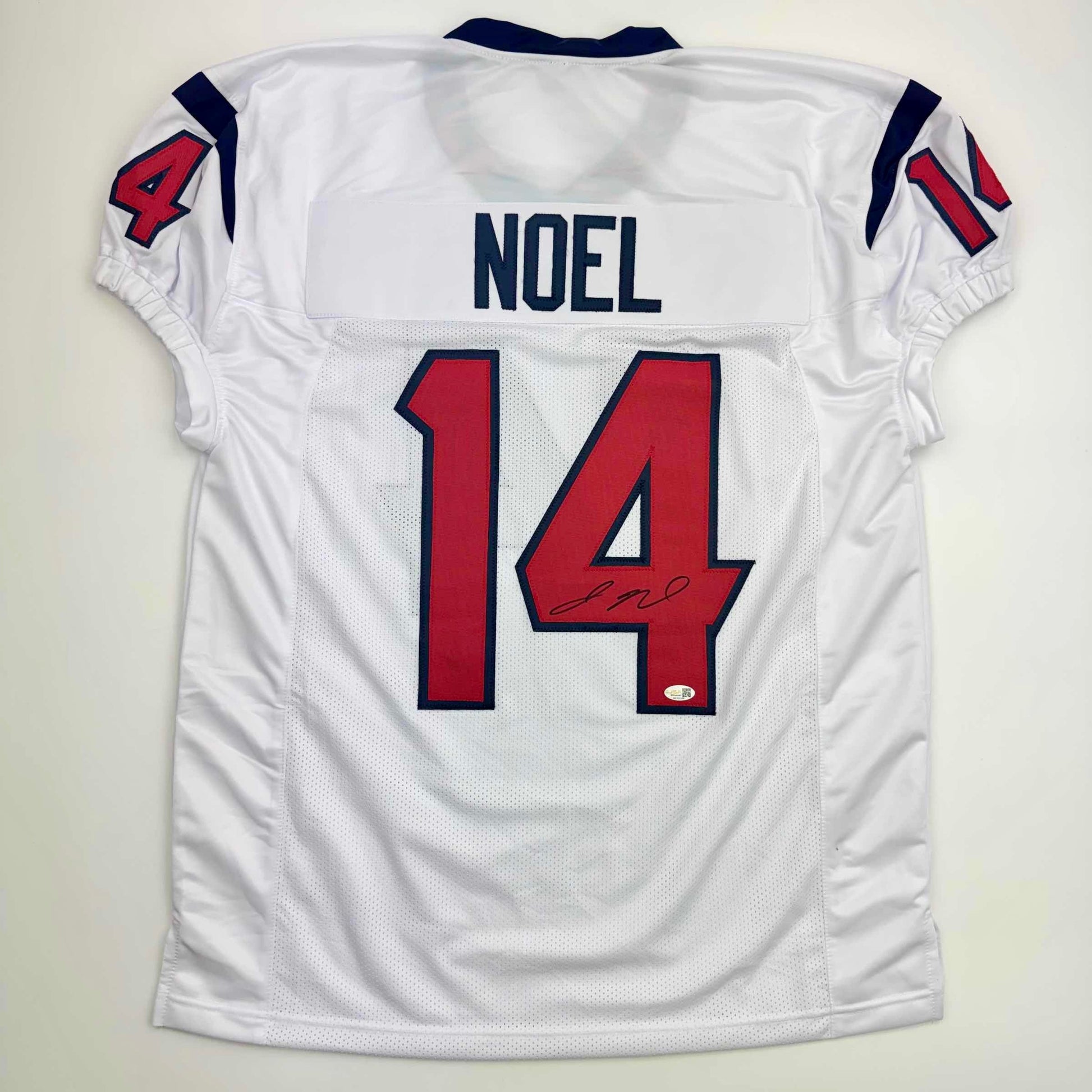 Autographed/Signed Jaylin Noel Houston White Football Jersey JSA COA - Golden Apple Comics
