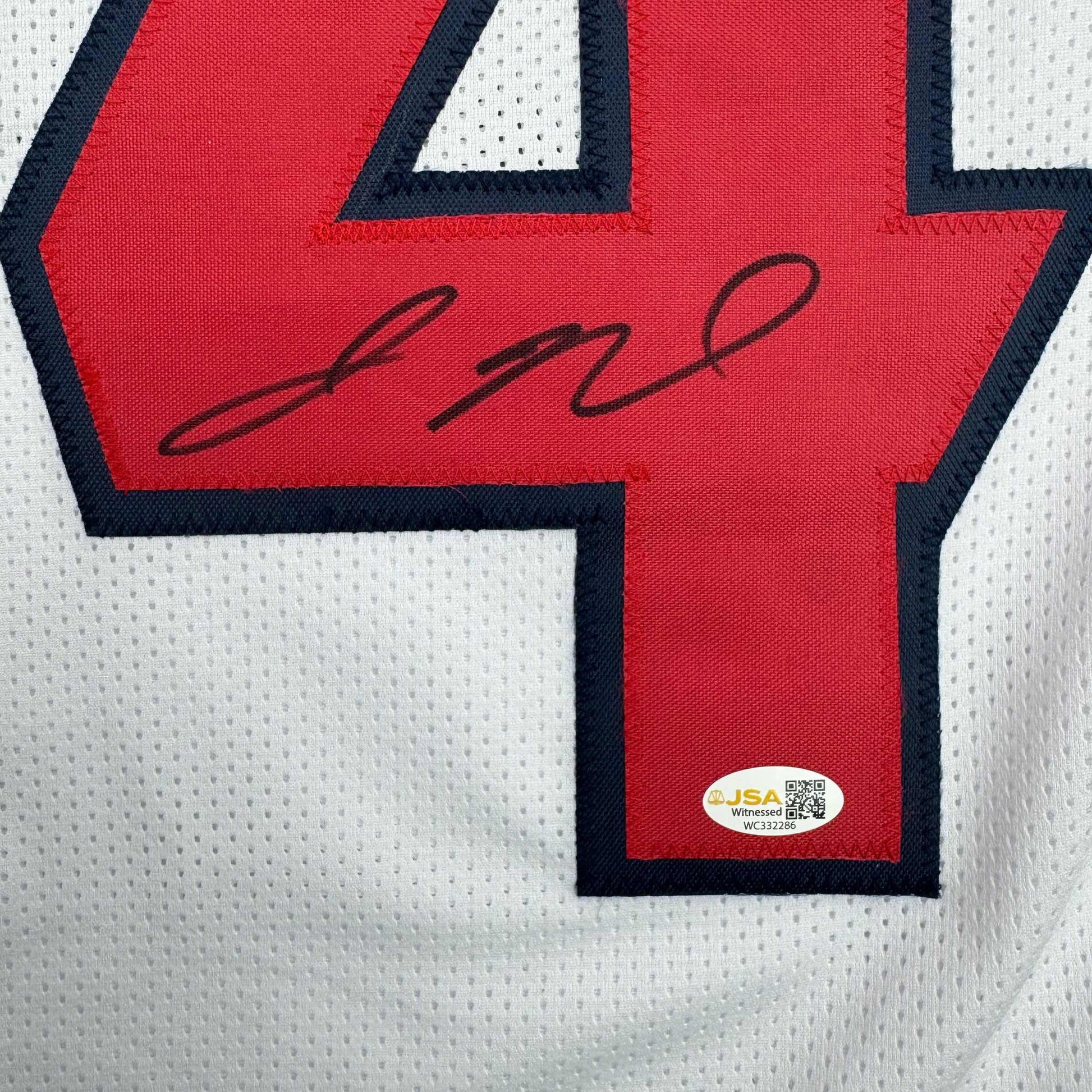 Autographed/Signed Jaylin Noel Houston White Football Jersey JSA COA - Golden Apple Comics
