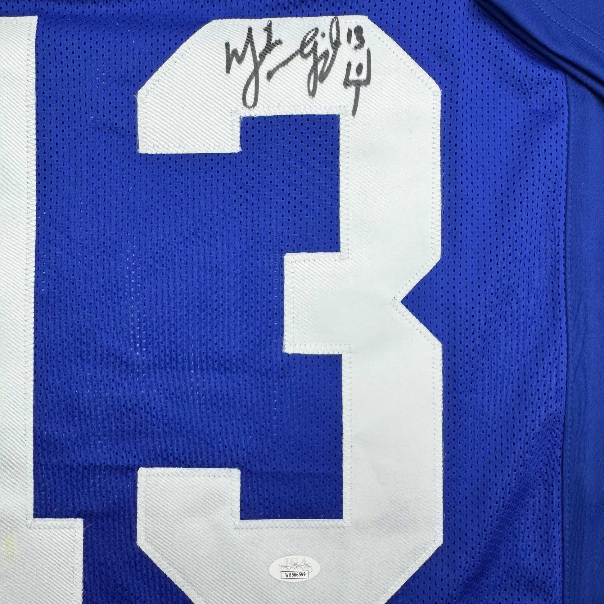 Autographed/Signed Mike Vanderjagt Dallas Blue Football Jersey JSA COA - Golden Apple Comics