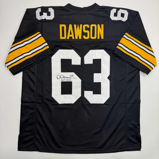 Autographed/Signed Dermontti Dawson HOF 12 Pittsburgh Black Football Jersey JSA COA - Golden Apple Comics