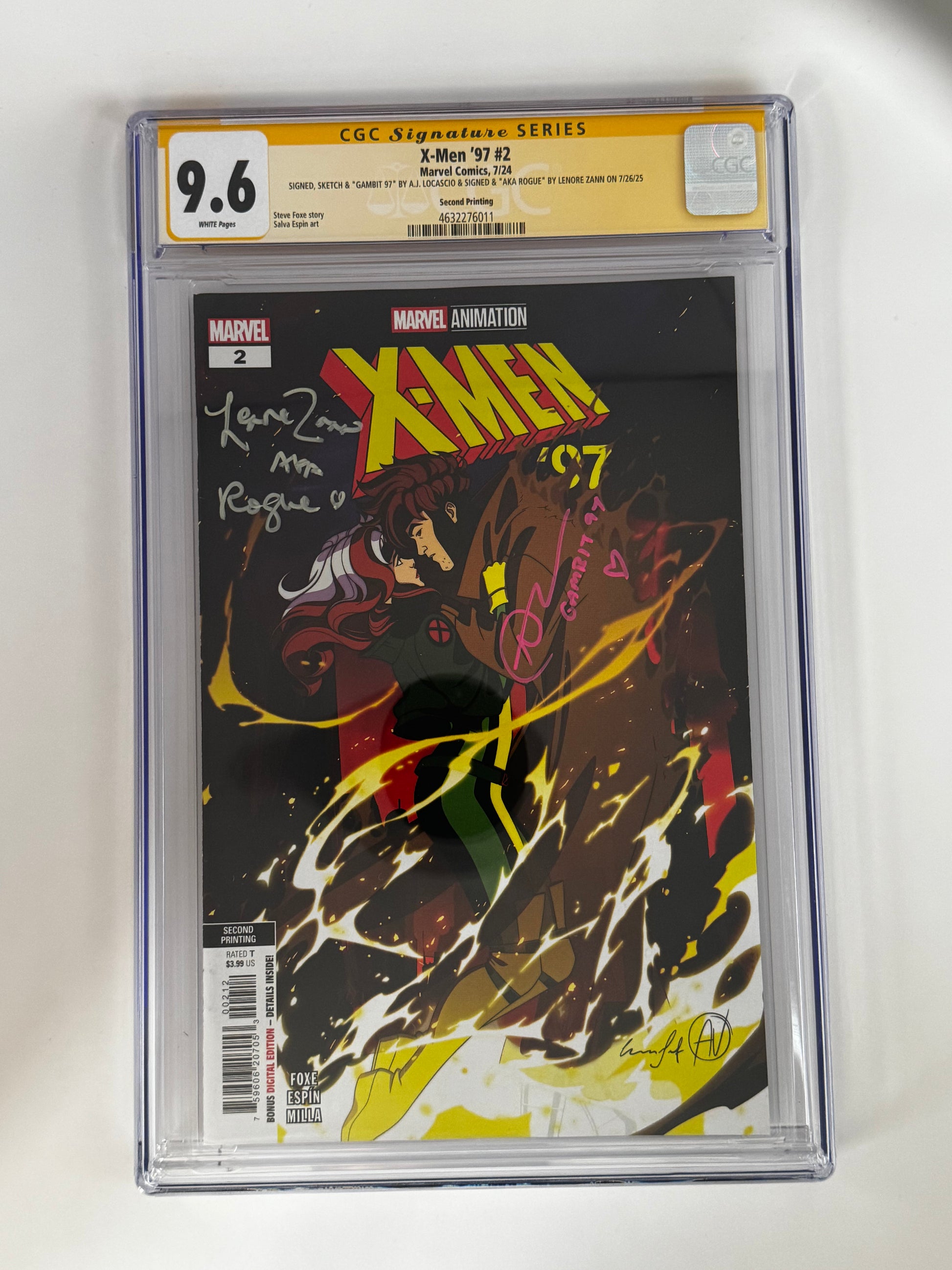 [DOUBLE SIGNED LENORE ZANN | AJ LOCASCIO] X-MEN '97 #2 CGC 9.6 Yellow Label 2nd PTG Steve Espin Var - Golden Apple Comics