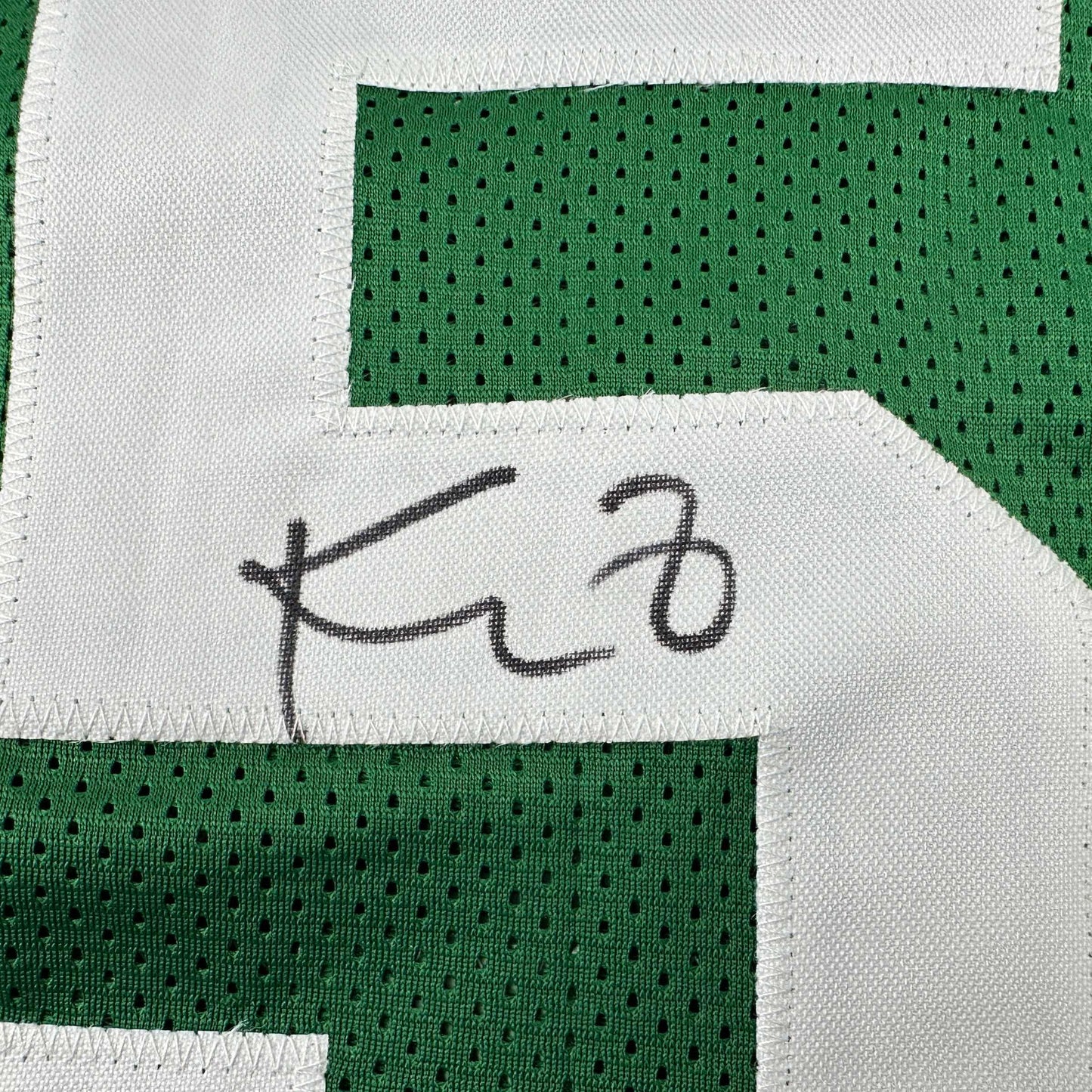 Autographed/Signed Kevin Garnett Boston Green Stat Basketball Jersey Beckett BAS COA