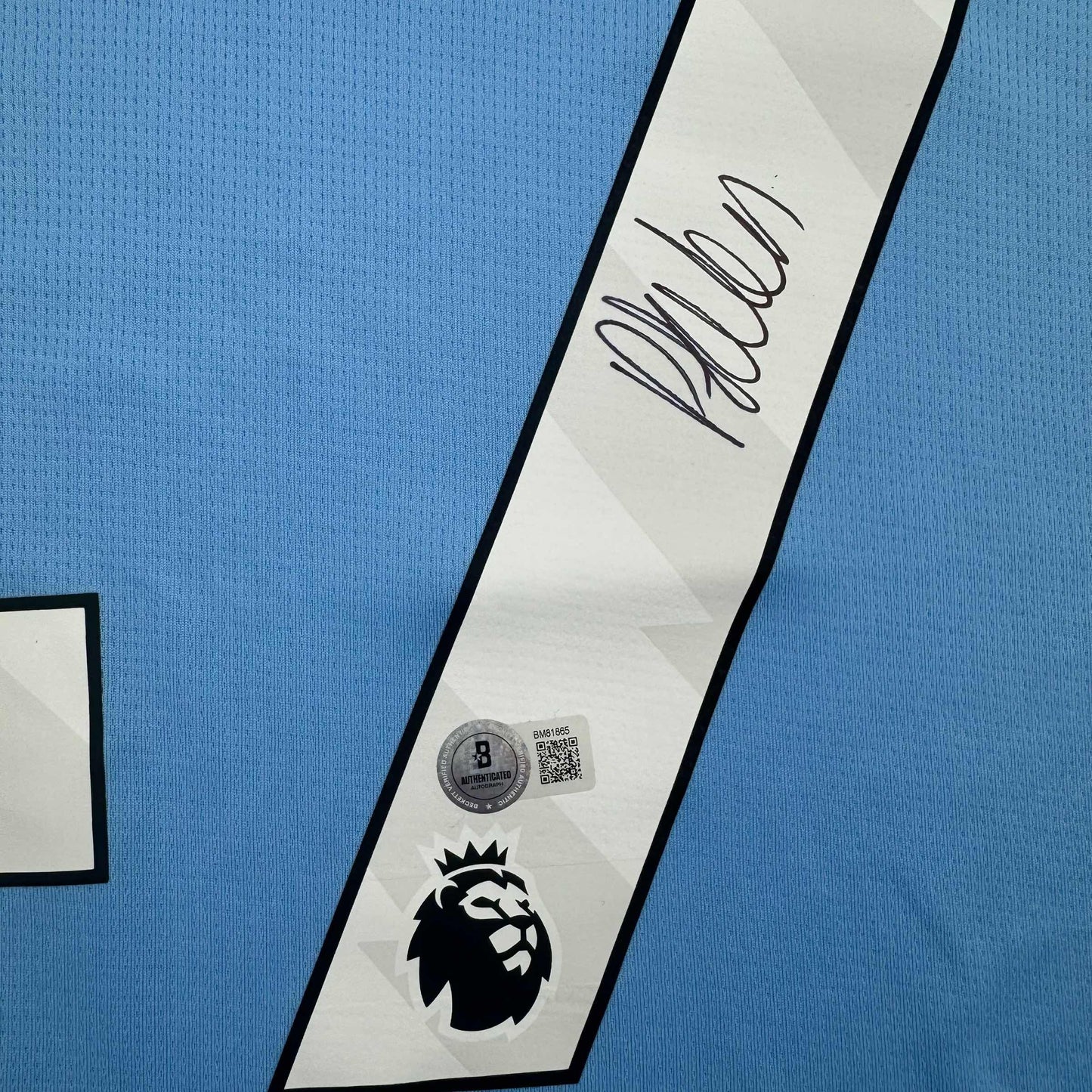 Autographed/Signed Phil Foden Manchester City Blue Soccer Futbol Jersey Beckett BAS COA #3