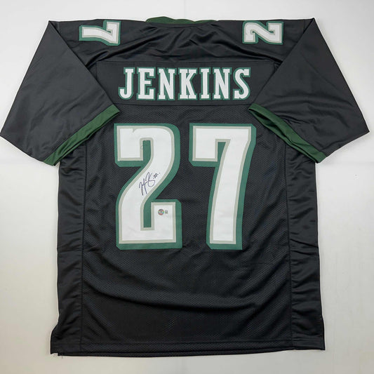 Autographed/Signed Malcolm Jenkins Philadelphia Black Football Jersey Beckett BAS COA