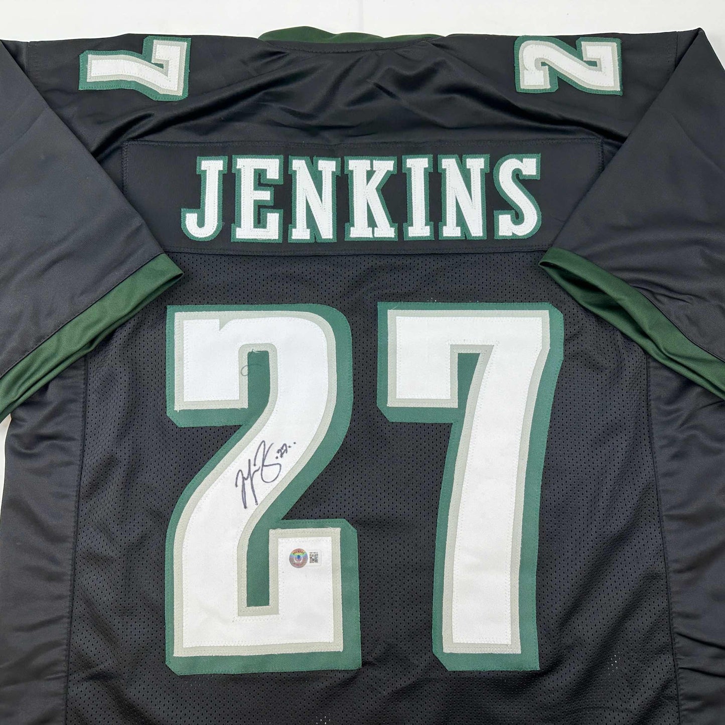 Autographed/Signed Malcolm Jenkins Philadelphia Black Football Jersey Beckett BAS COA