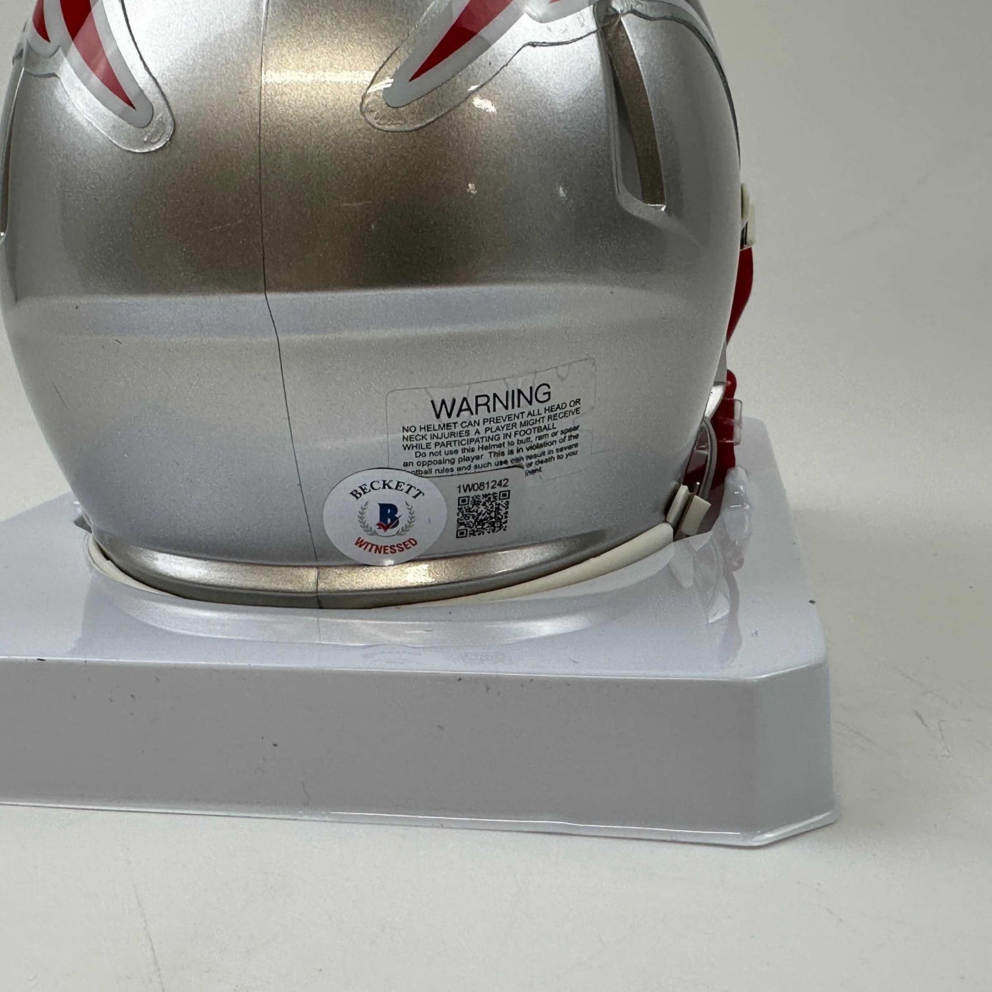 Autographed/Signed Ben Coates New England Patriots Mini Football Helmet Beckett BAS COA