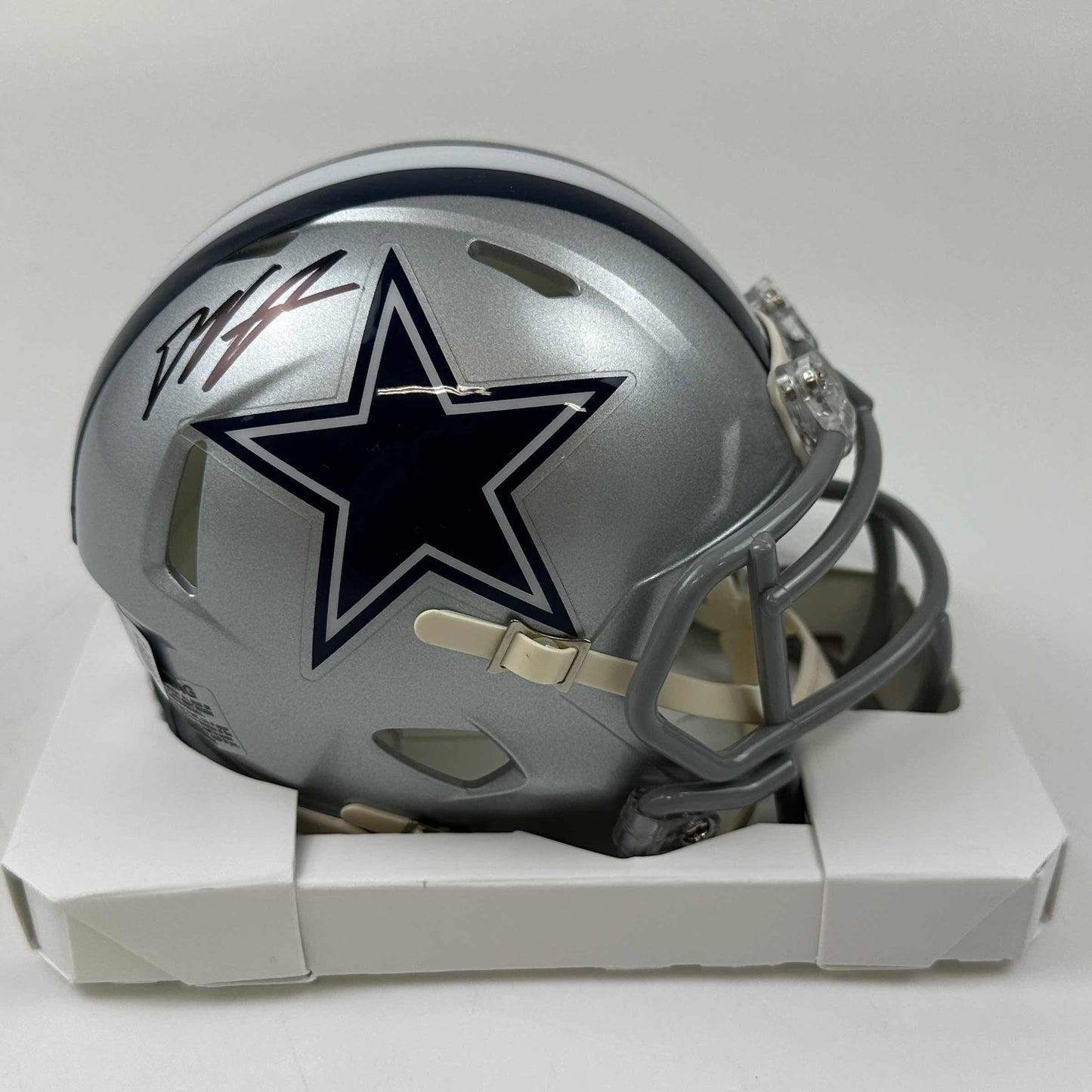 Autographed/Signed Deuce Vaughn Dallas Cowboys Mini Football Helmet Beckett BAS COA