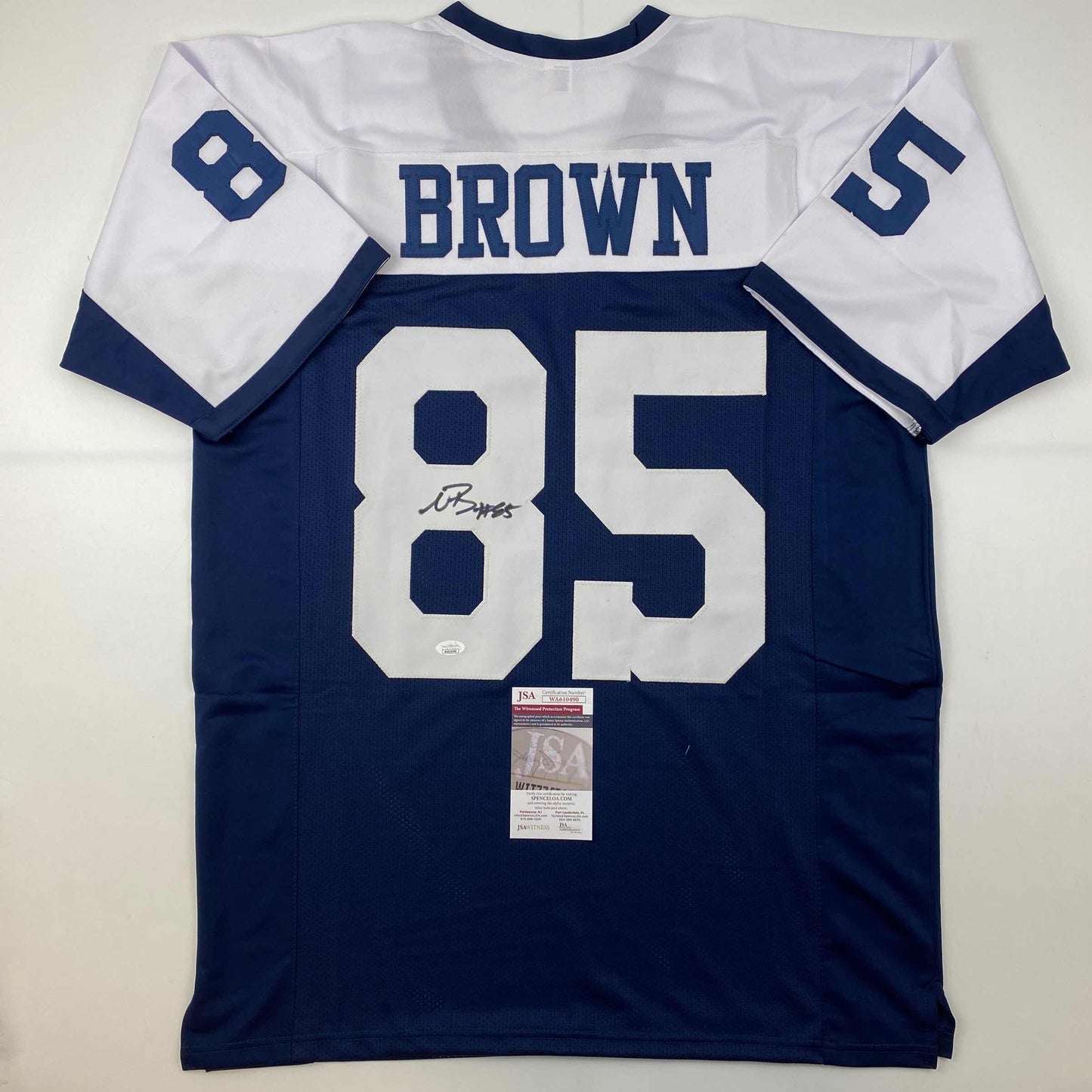 Autographed/Signed Noah Brown Dallas Thanksgiving Day Football Jersey JSA COA