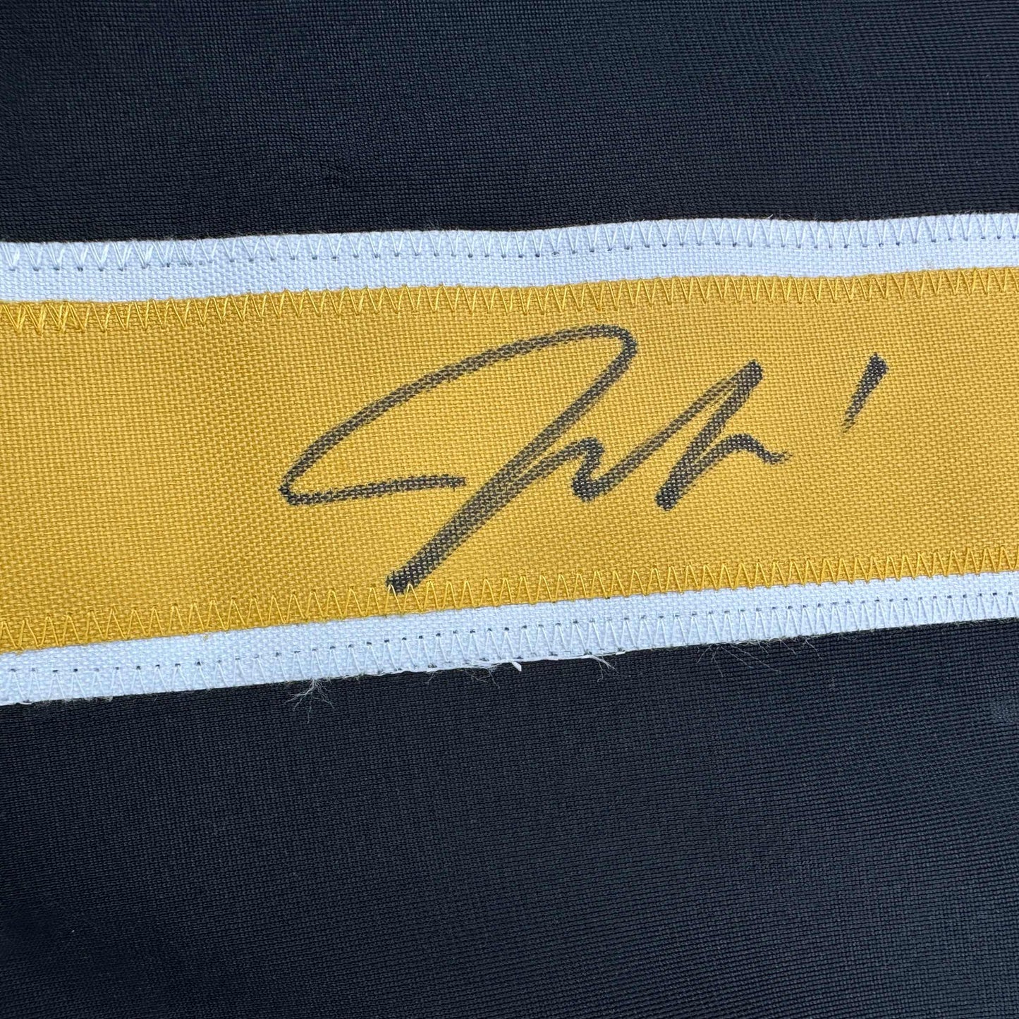 Autographed/Signed Jeremy Swayman Boston Black Hockey Jersey JSA COA