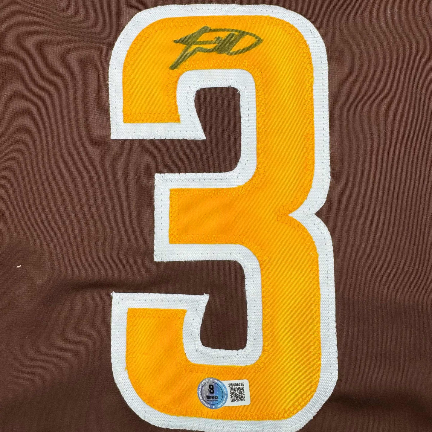 Autographed/Signed Jackson Merrill San Diego Brown Baseball Jersey Beckett BAS COA