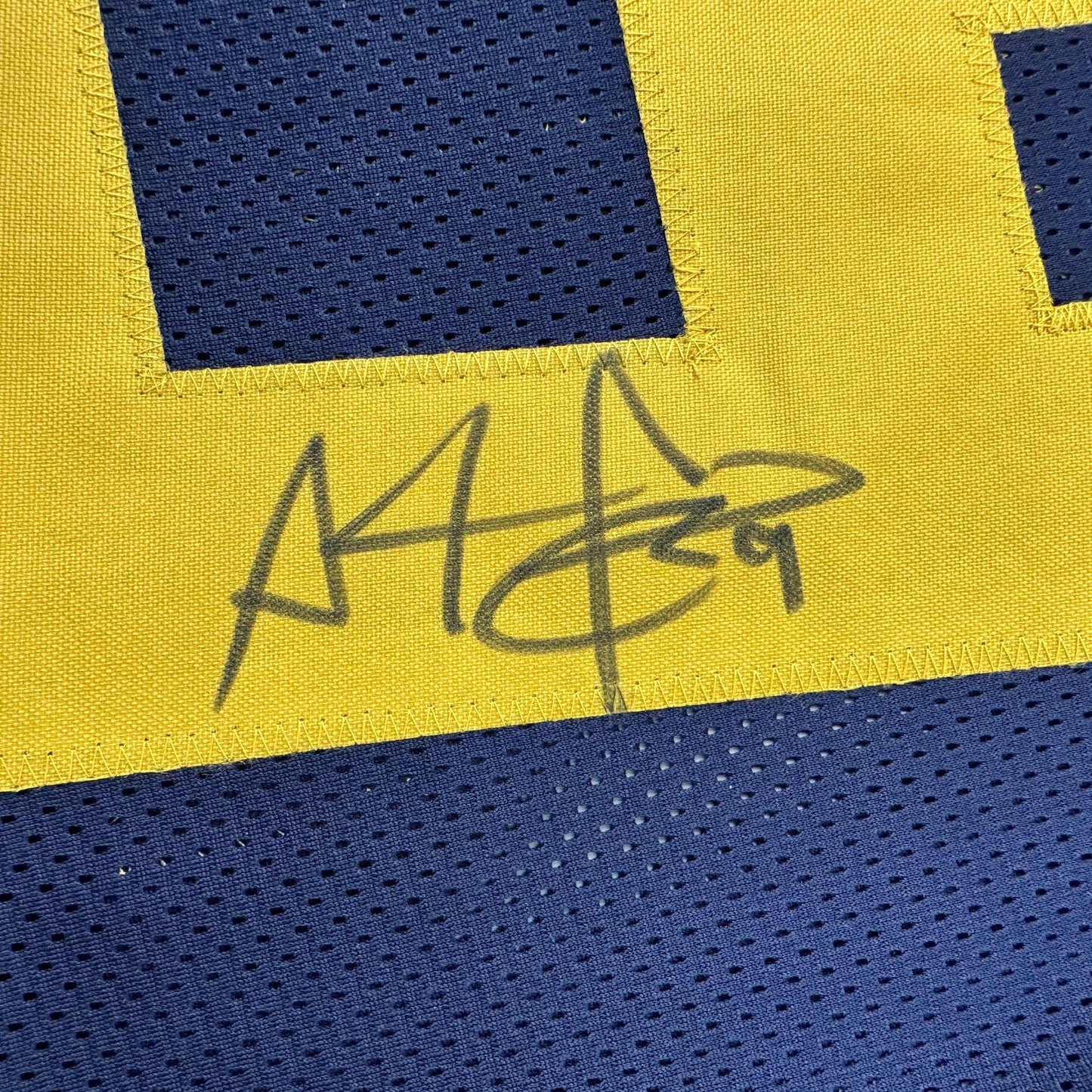 Autographed/Signed Adam Pacman Jones West Virginia Blue College Football Jersey JSA COA