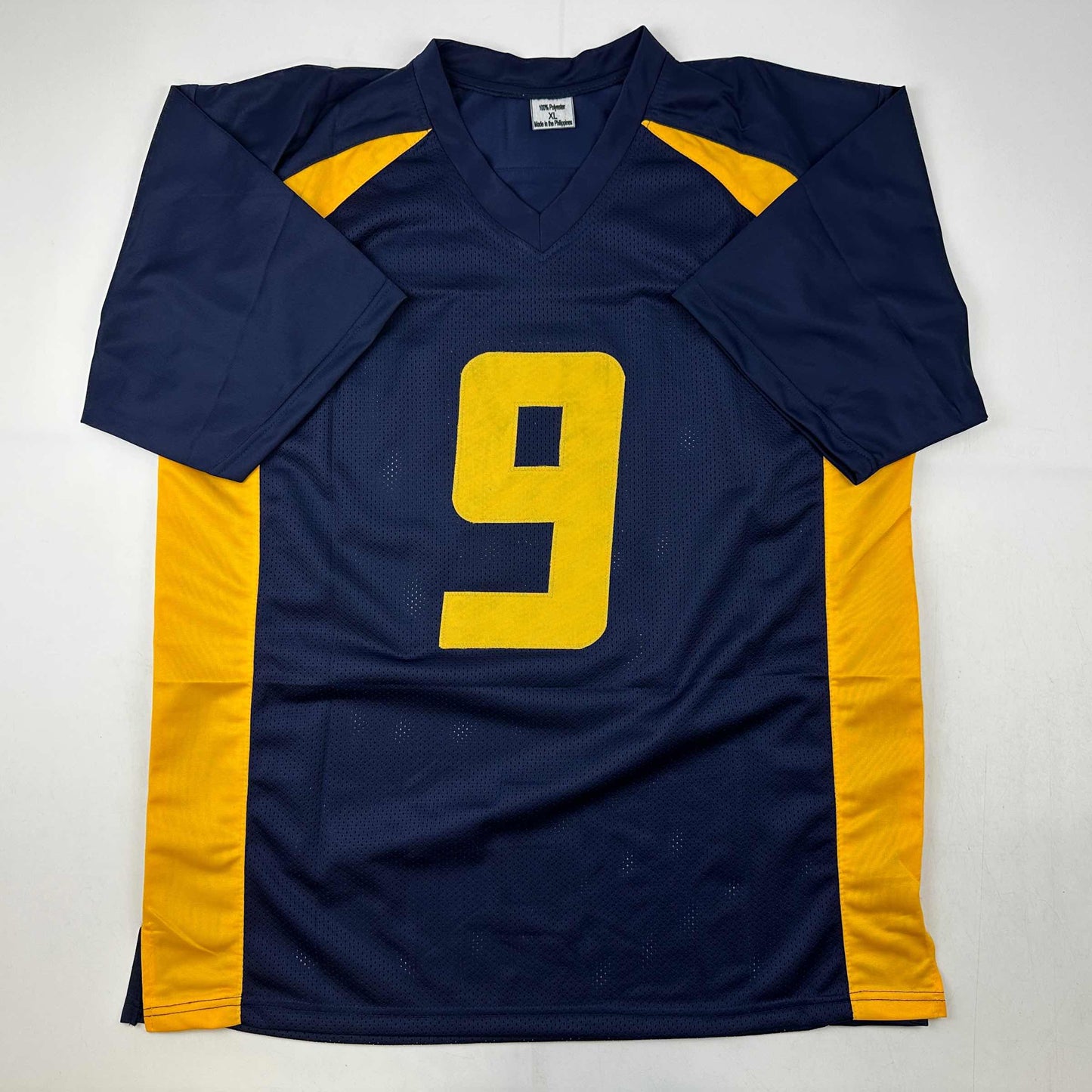 Autographed/Signed Adam Pacman Jones West Virginia Blue College Football Jersey JSA COA