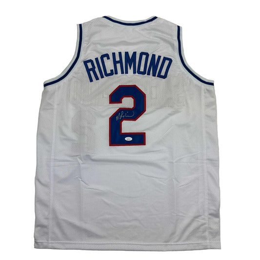 Autographed/Signed Mitch Richmond Sacramento White Basketball Jersey JSA COA