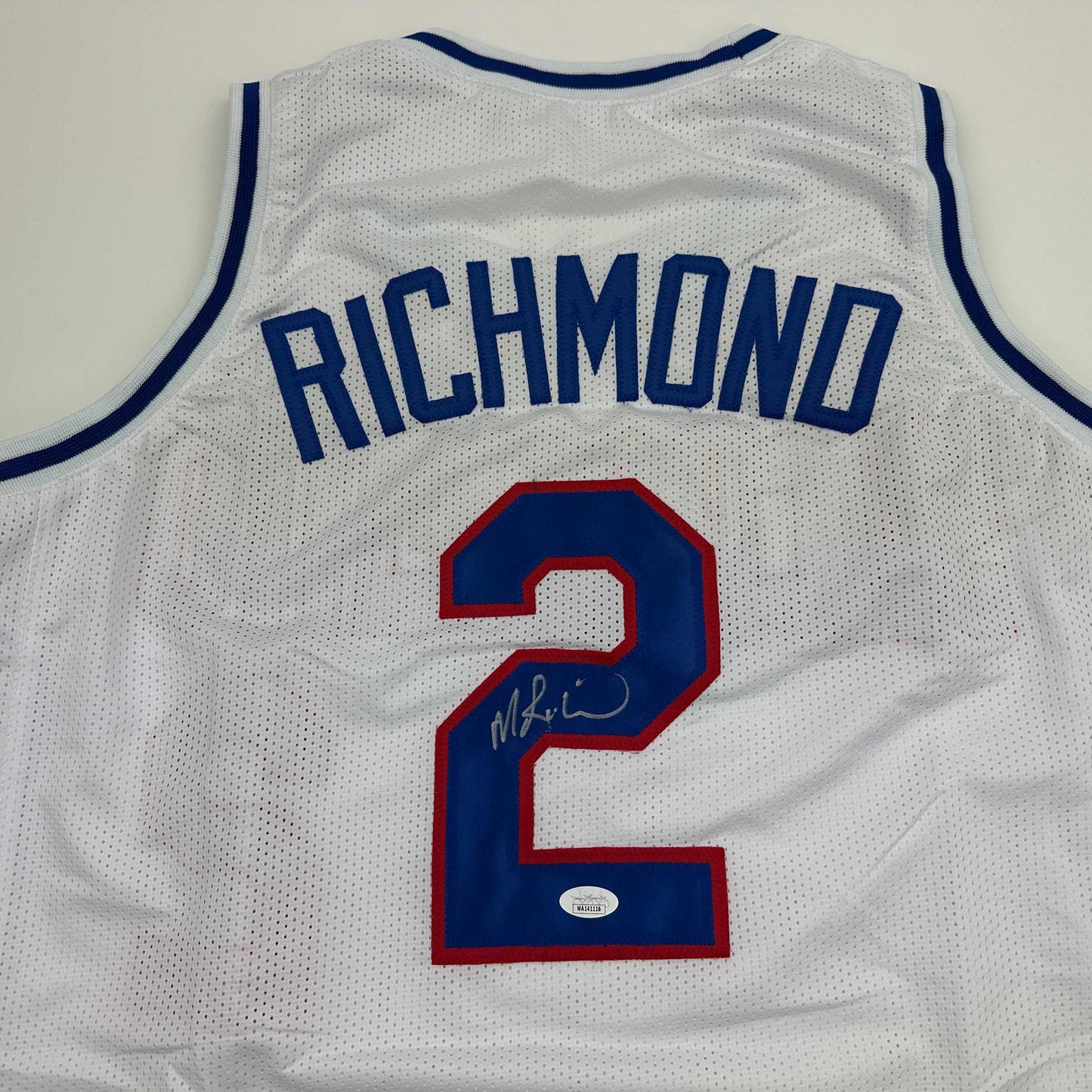 Autographed/Signed Mitch Richmond Sacramento White Basketball Jersey JSA COA