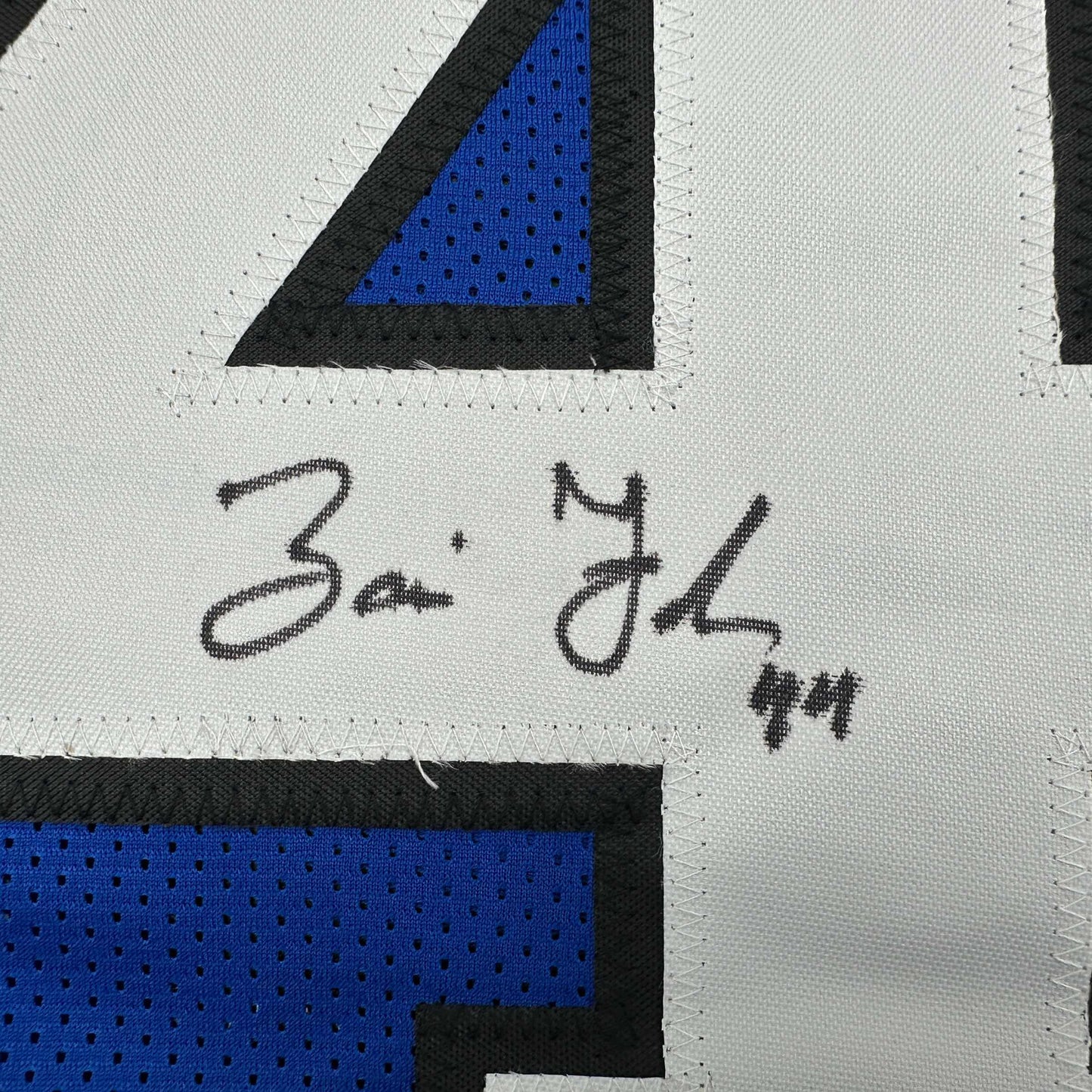 Autographed/Signed Zaire Franklin Indianapolis 2025 Style Blue Football Jersey Beckett BAS COA