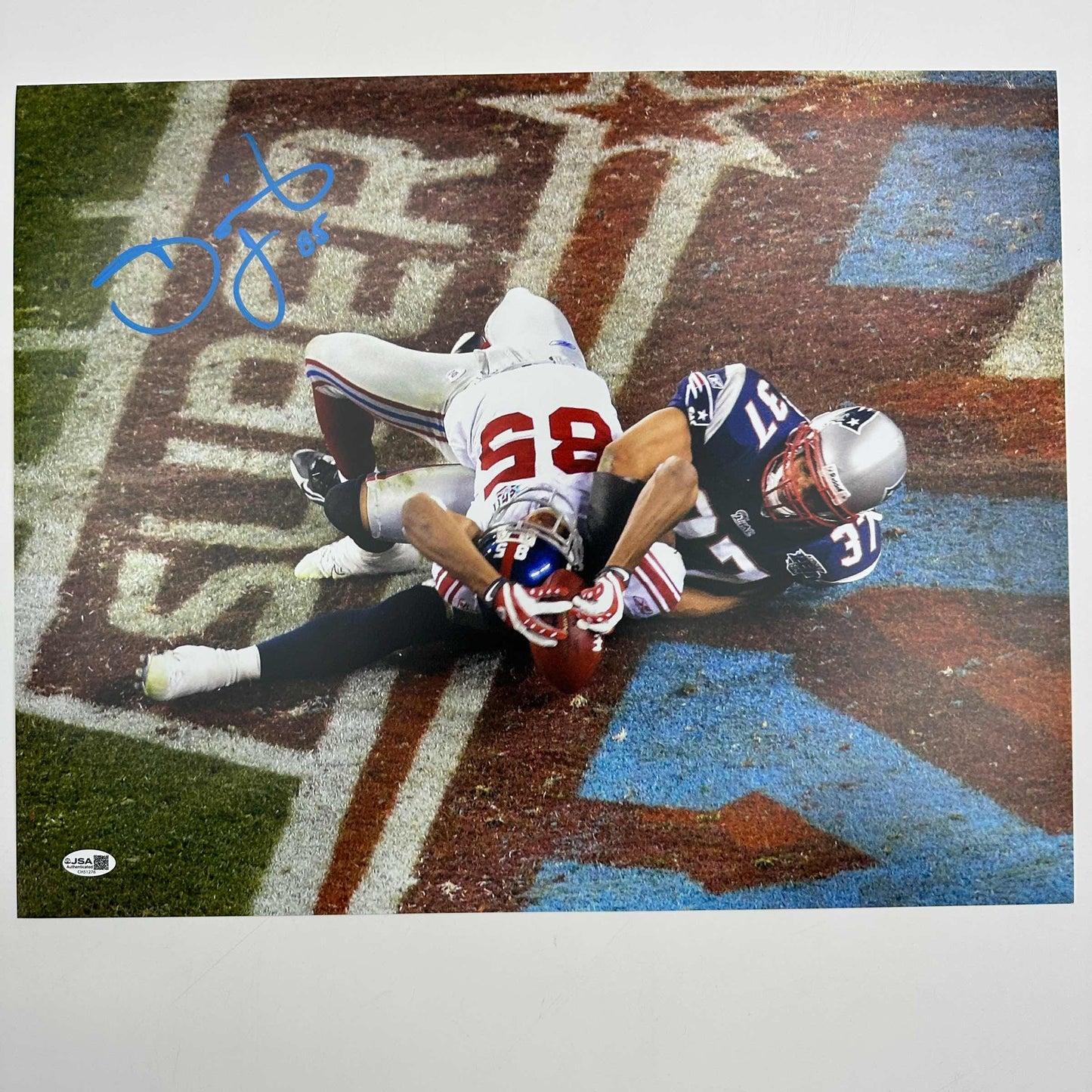 Autographed/Signed David Tyree The Catch Super Bowl XLII New York Giants 16x20 Football Photo JSA COA
