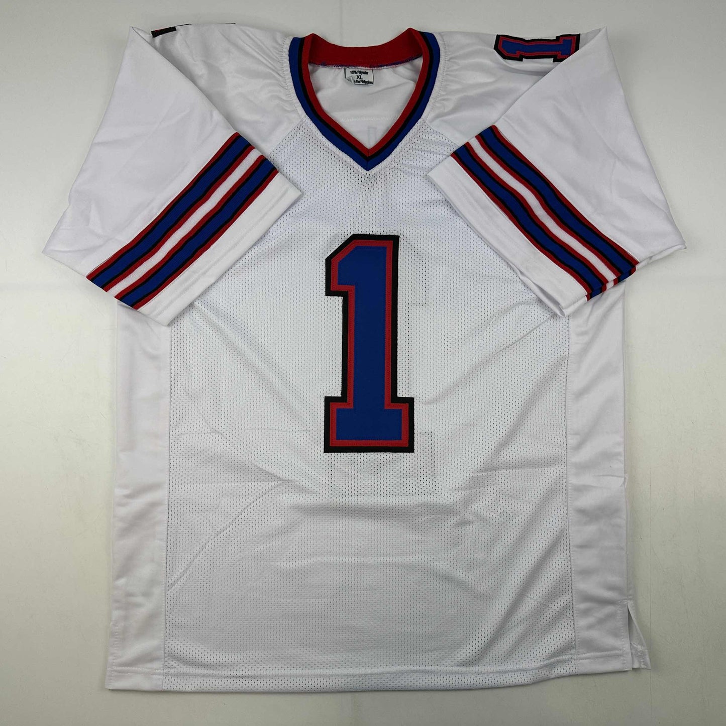 Autographed/Signed Coach Marv Levy HOF 01 Buffalo White Football Jersey Beckett BAS COA