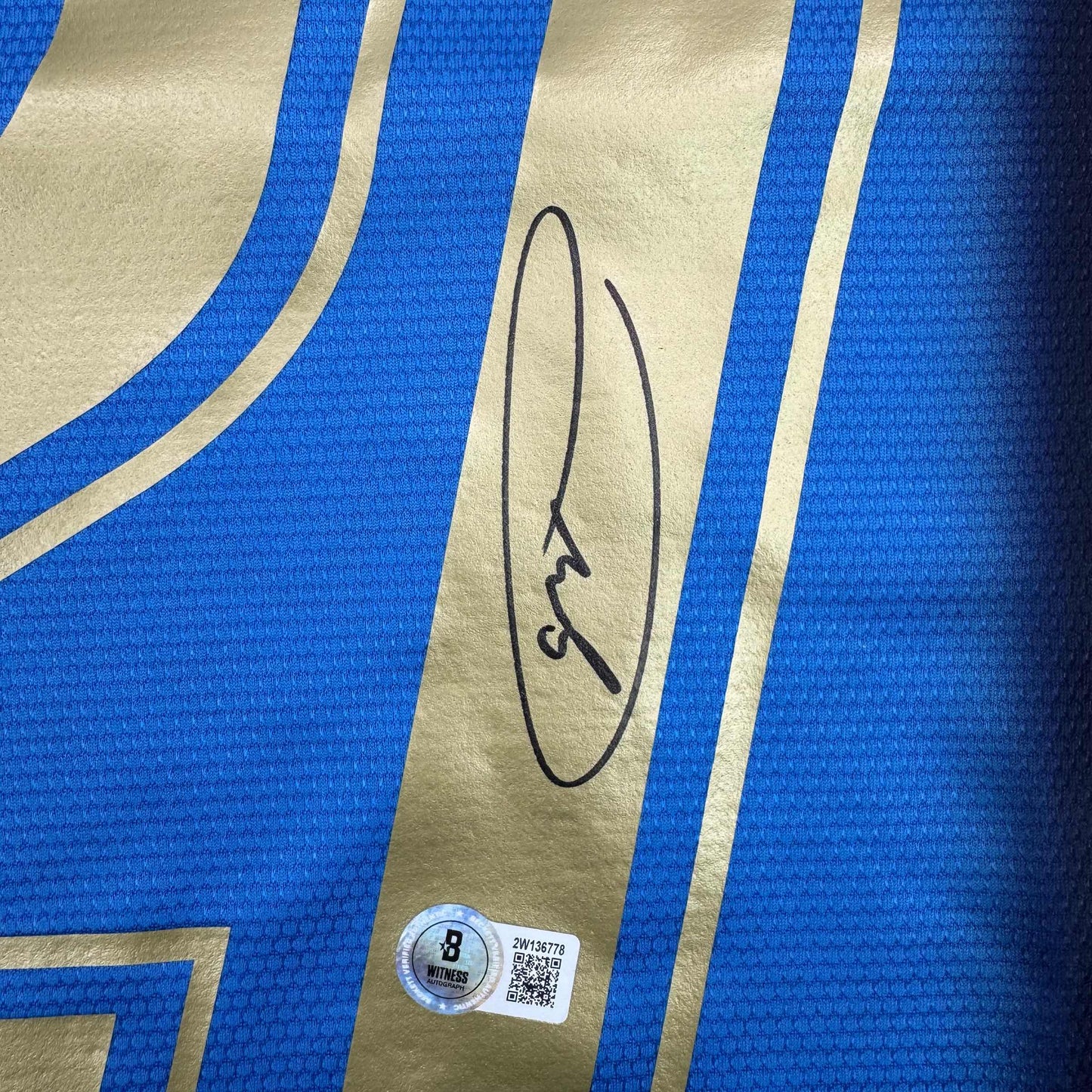 Autographed/Signed Andrea Pirlo Italy Blue Soccer Futbol Jersey Beckett BAS COA