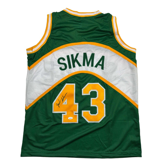 Autographed/Signed Jack Sikma Seattle Green Basketball Jersey JSA COA