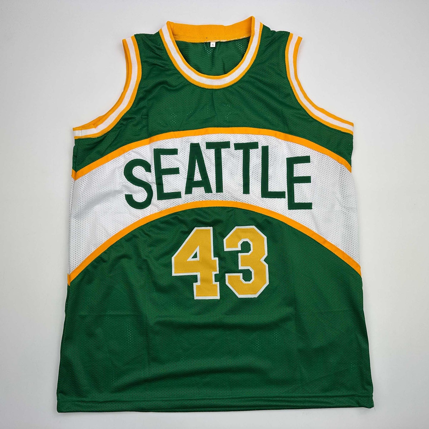 Autographed/Signed Jack Sikma Seattle Green Basketball Jersey JSA COA