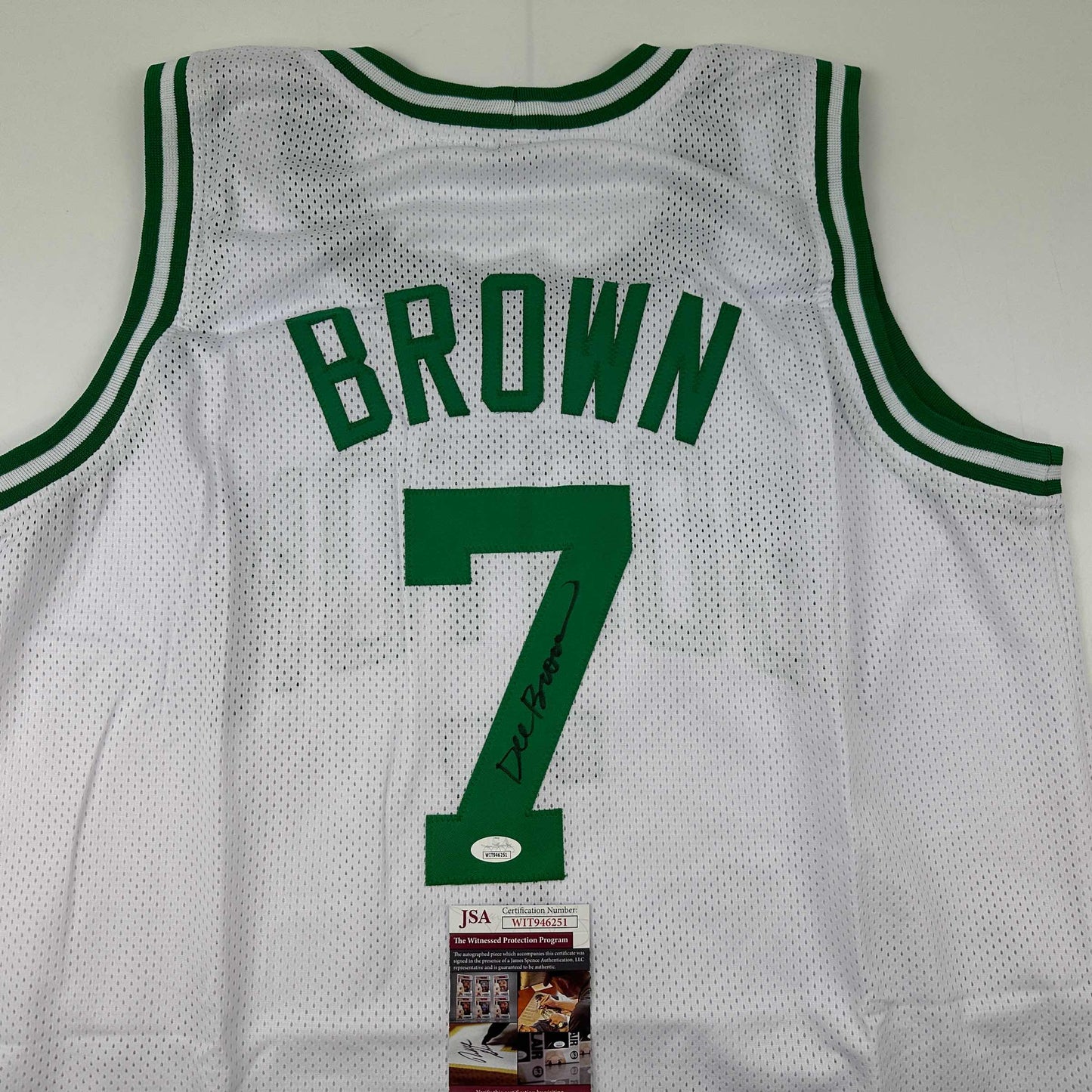 Autographed/Signed Dee Brown Boston White Basketball Jersey JSA COA