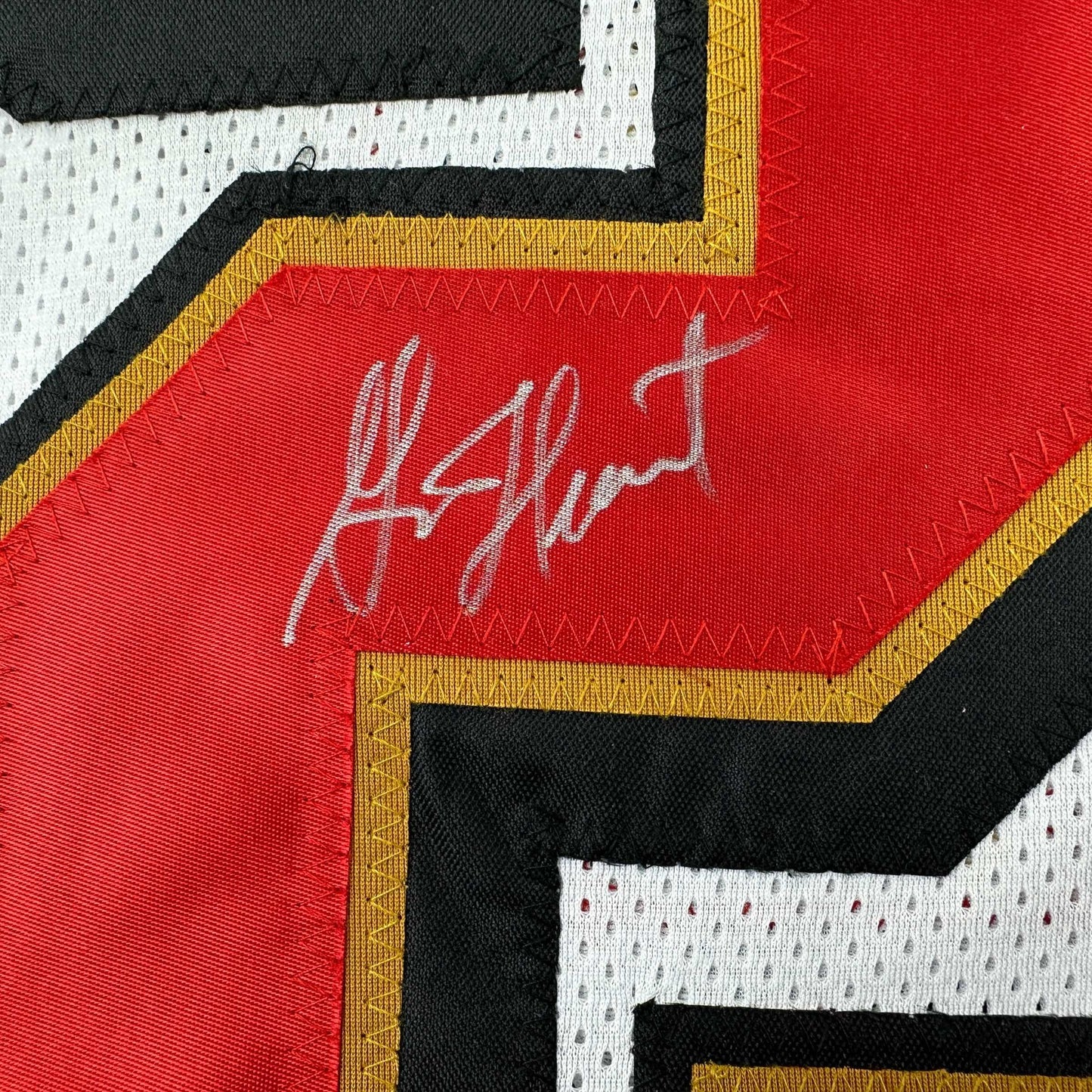 Autographed/Signed Garrison Hearst San Francisco White Football Jersey JSA COA