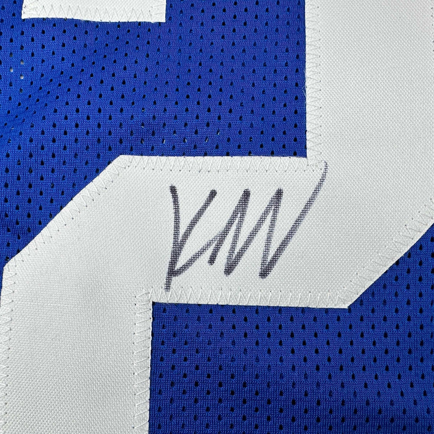 Autographed/Signed Kyren Williams Los Angeles LA Blue Football Jersey Beckett BAS COA