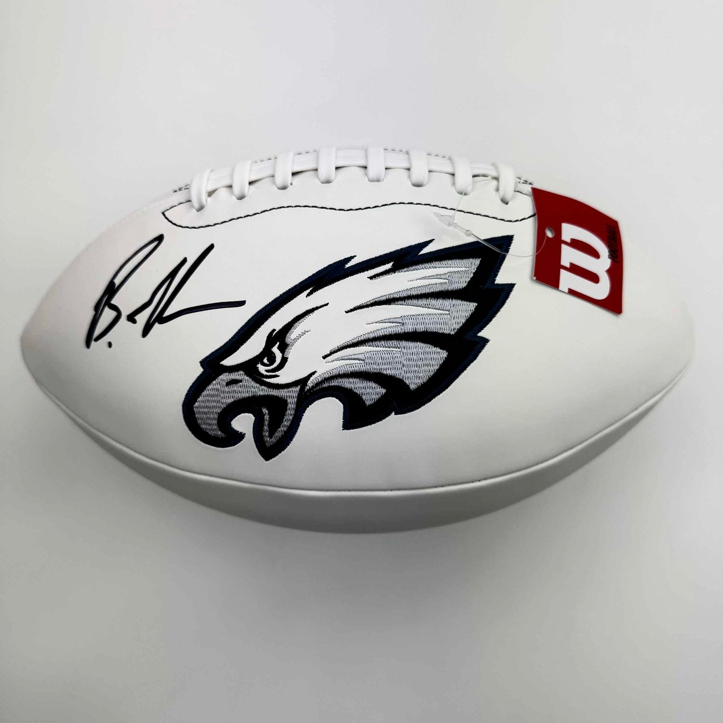 Autographed/Signed Brandon Graham Philadelphia Eagles Full Size F/S White Panel Logo Football Beckett BAS COA